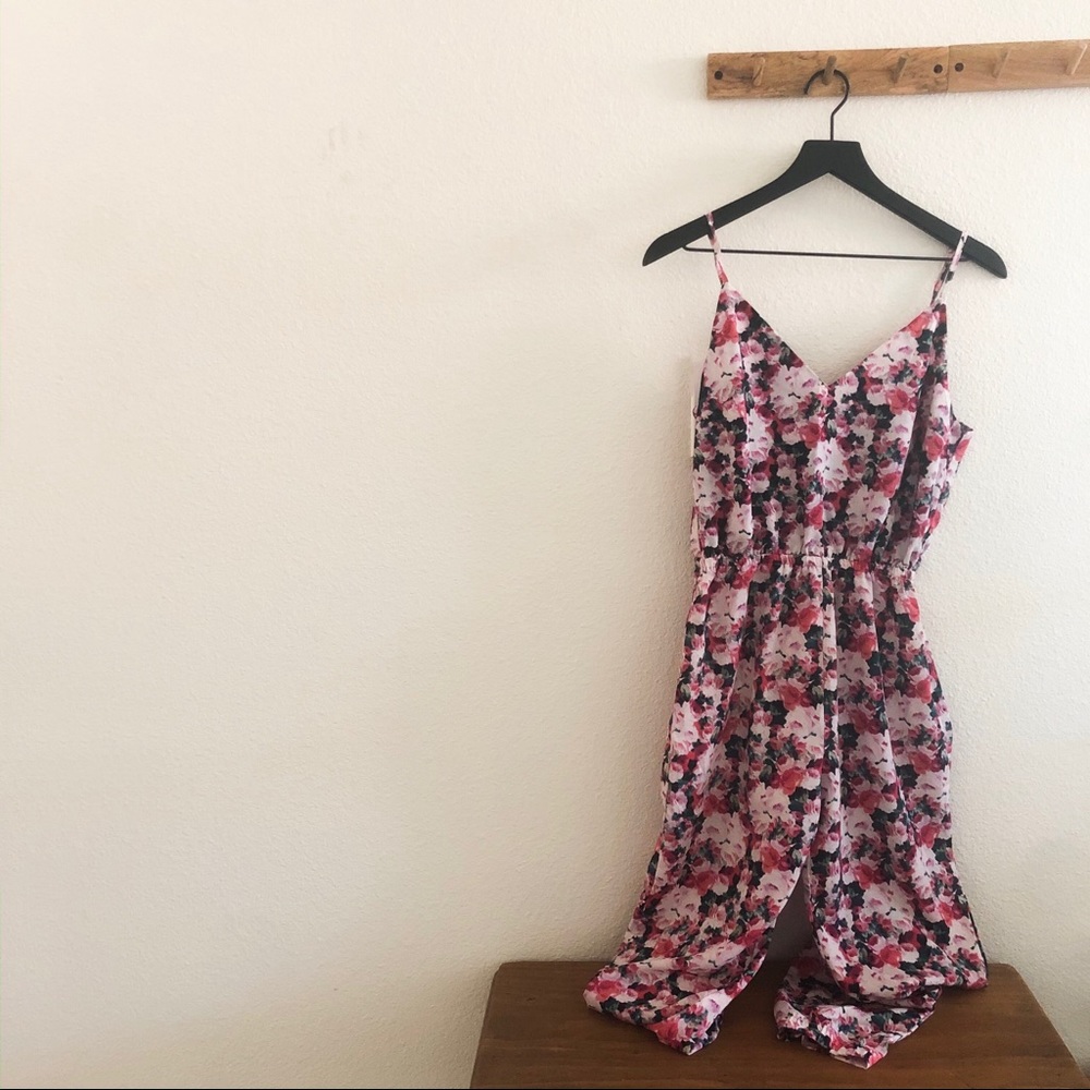 Forever 21 Floral Spaghetti Strap Jumpsuit